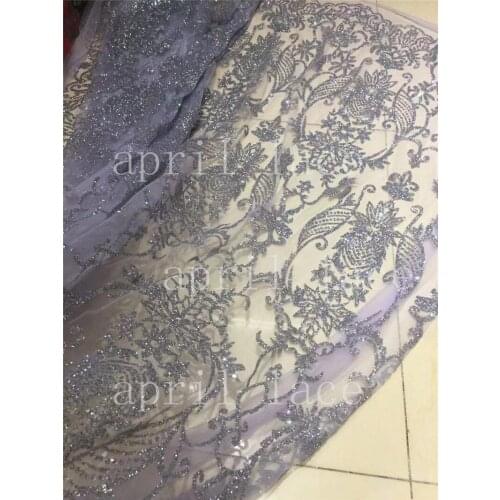 5yards new dobby bzh05 # color 54-064 hand print glitter mesh tulle lace fabric for sawing wedding dress