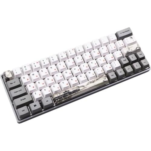 73 key Ink Dye-Sublimation Keyboard Keycaps PBT OEM Profile Russian Keycap GH60