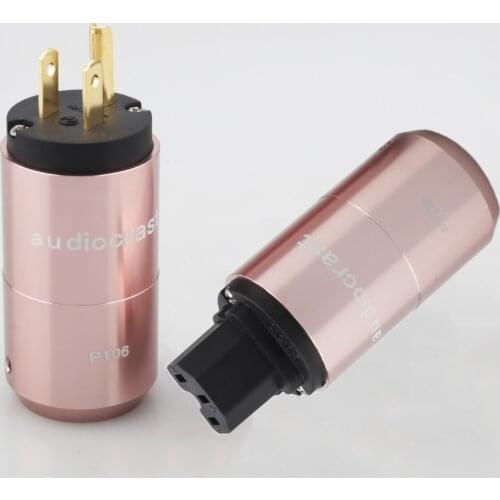 Audiocrast pair P106G Gold plated US Power connector + IEC Connector Power plug AC US power cable DIY plug