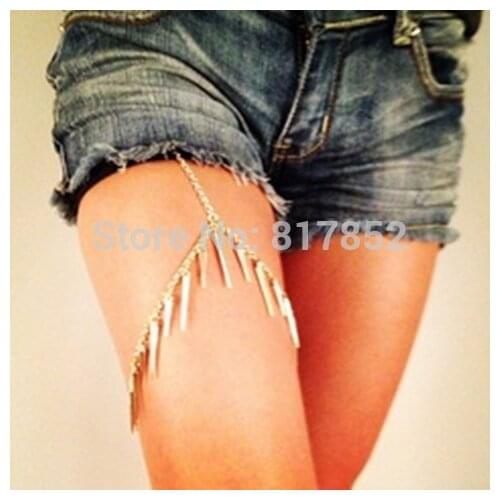 FREE SHIPPING STYLE L16 Gold colour CHAINS GOLD RIVETS CHAINS LEG JEWELRY BODY JEWELRY 3 COLORS