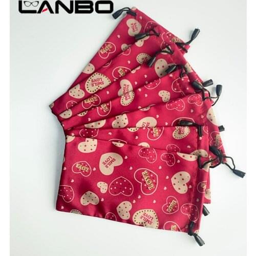 LANBO 100pcs/lot 18*9cm Pouch Eyewear Accessories Glasses Cartoon Case Soft Eyeglasses Wholesale Sunglasses Big Pouch S88