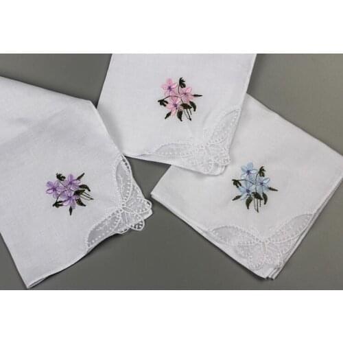 Flower handkerchief family handkerchief custom handkerchief a gift for parents bride and grooms handkerchief