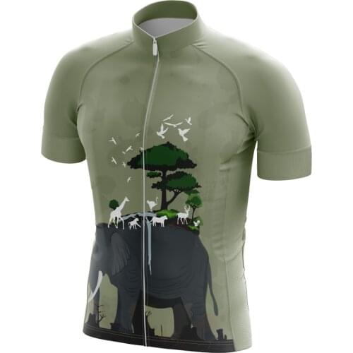 HIRBGOD 2021 New UK Mens Cycling Shirt Elephant Print Breathable Short Sleeve Bike Jersey Quick Dry Riding Top,TYZ499-01