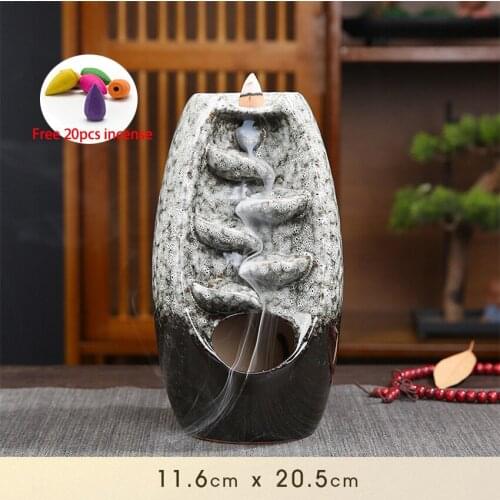 Mountain River Handicraft Incense Holder Ceramic Backflow Waterfall Smoke Incense Burner Home Decor wierook