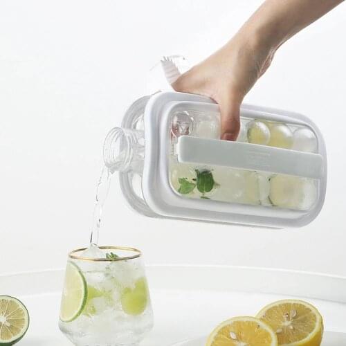 Hot Newest Portable Creative Ice Container 2 In 1 Ice Ball Maker Ice Bucket Round Tray Craft Mold Kettle Bar Kitchen Tool