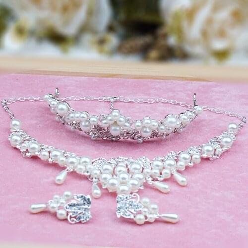 CECILIA jewelry sets necklace earring sets princess crown tiaras fashion jewelry sets for bride women girls and wedding party