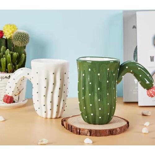 Green Cactus Mug Novelty Cactus Coffee Mugs 14 Ounce tea Milk Cup Creative Gifting for Birthday and Festival