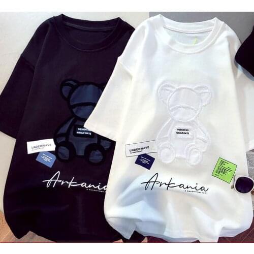 INS hot style Fashion Bear Loose Summer Short Sleeve T-Shirt Ladies Top women clothing