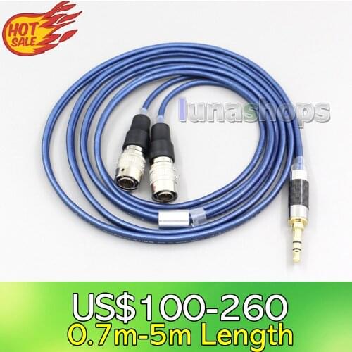 LN006455 Blue 99% Pure Silver XLR 3.5mm 2.5mm 4.4mm Earphone Cable For Mr Speakers Ether Alpha Dog Prime