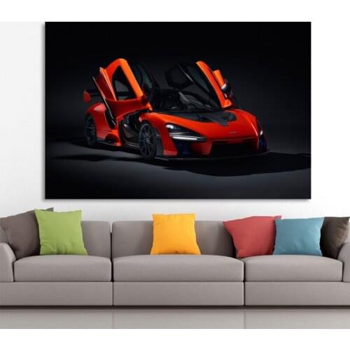 McLaren Senna Red Car Sport Car Supercar Vehicle Posters and Prints Canvas Wall Art Wooden Framed Paintings For Home Decor