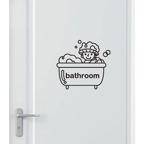 Cartoon Bath bathroom door Glass Wall Sticker kids Children bathing Decoration poster Mural art Decals Home Decor stickers
