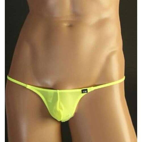 Mens G-String Breathable Underwear T-Back Briefs Sexy Micro Low-Rise Bikini See Through Solid Color For Men Erotic Underwear