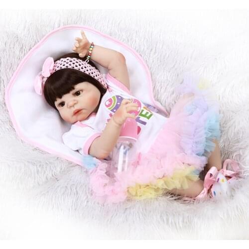 56cm Soft Silica gel Doll Reborn Baby Appease Doll Lifelike Babies play play house toy for Childrens Christmas Birthday Gift