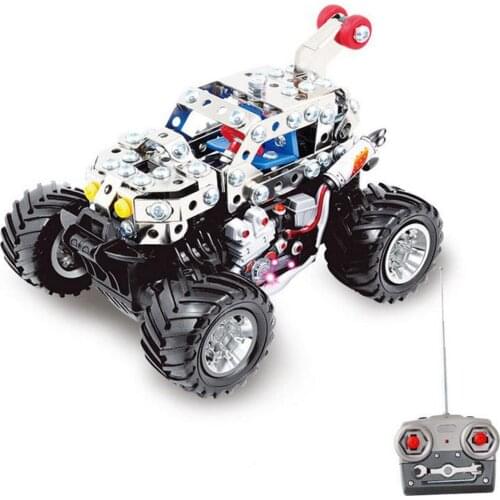 197Pcs/set DIY Metal Puzzle Model Kit 3D Assembled Remote Control Dancing Car As Home Office Decor