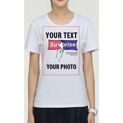 Women Cotton T Shirt Custom Print Your Own Design Funny Photo For Mens Womens Kids Casual Short Sleeve Solid Tshirt Tops Tee