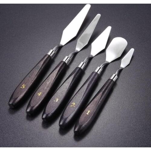 5 pcs Stainless Steel Spatula Palette Knife Oil Painting Scraper Artist For Color Mixing Painting Tools Art Supplies