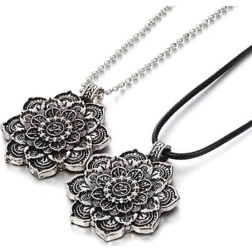 Tibet Mandala Pendant Necklace Geometry Amulet Religious Jewelry Wholesale New Hot 1Pcs Tibet Spiritual Necklace