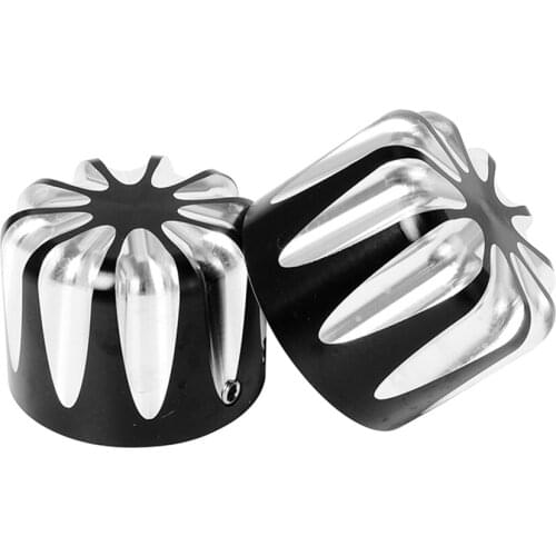 1 Pair Black Front Thin Cut Axle Nut Cover Cap Bolt Motorcycle CNC Aluminum for Harley Touring Electra Street Road Glide