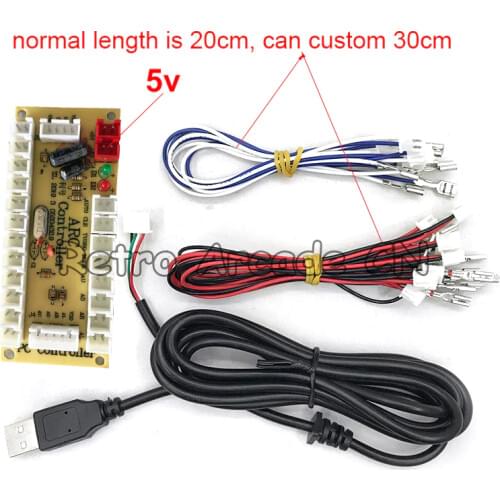 2pin Zero Delay USB Encoder PC Joystick Button For MAME Fight Stick Controls DIY Arcade Game Kit Parts