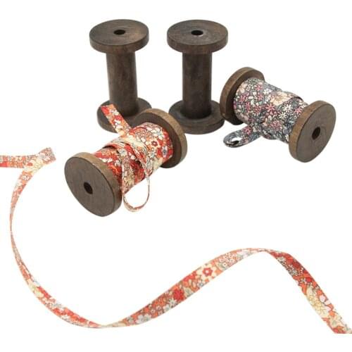 2pcs Wooden Bobbins Thread Spools Reels with Sewing Trims Embroidery Floss Organizer Crafts