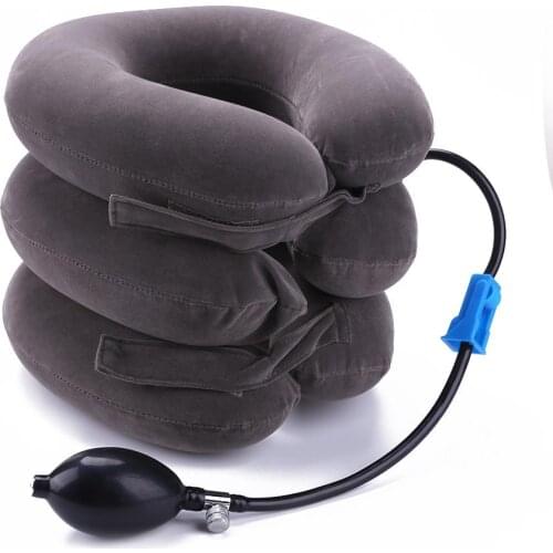 3-Layered Air Inflatable Pillow U Neck Pillow Vertebra Shoulder Pain Relax Retractor Neck Support Massager Auto Car Air Cushion