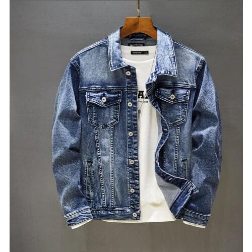 5XL 4XL Spring Autumn Mens Denim Jacket Classic Design Blue Washed Fashion Slim Fit Hip Hop Motorcycle Coats Streetwear