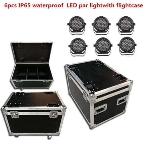 6X IP65 waterproof 54x6W led Par Light with flightcase RGBW RGB 3in1 Windmill warm white led par Outdoor professional stage