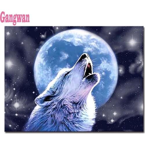5D DIY Diamond Painting cross stitch full square/round drill mosaic Diamond embroidery Wolf landscape home decoration painting
