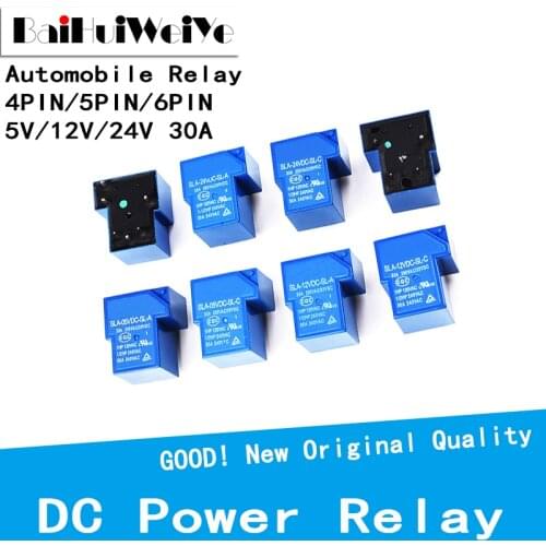 2pcs Automobile Relay DC Power Relay T90 5V 12V 24V 30A 4 5 6PIN SLA-05VDC-SL-A SLA-12VDC-SL-A SLA-24VDC-SL-A 30A