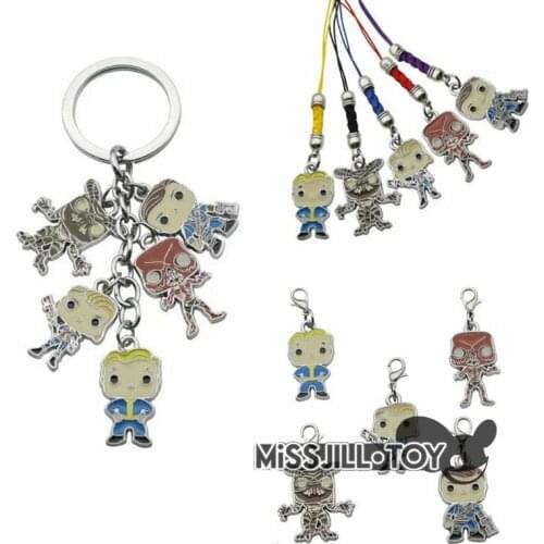 3styles Cartoon Fallout 4 Vault Boy metal pendant alloy fashion key chain keyring straps