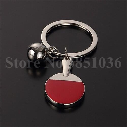 20 pieces/lot Table Tennis Keychains Metal Key Chain Alloy Key Chain Ping-Pong Key Ring Gift