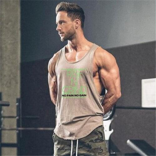 Brand Sleeveless Vest Bodybuilding Tank Top Men Summer Fitness Mens Clothing No Pain No Gain Shirt Muscle Singlets Musculation