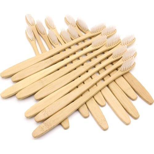 DR.PERFECT 100 pcs Slim Neck Bamboo Toothbrush Wholesale Eco friendly Wooden Bamboo Toothbrush Oral Care Black Head