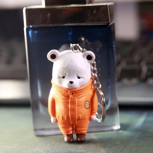 Action Anime One Piece Apology Bear Bepo Model Keychains Gift Toys For Children Heart Pirate Member Bepo Bear Key Ring Pendants