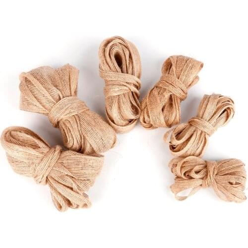 5Meter 6 10 15 20 25 38mm Natural Vintage Jute Burlap Ribbon DIY Handmade Material Wedding Gift Wrapping Decoration