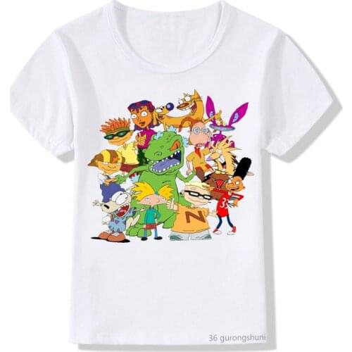 Cute and Fun NickToons Anime Cartoon Pattern Printed T-shirt Kids Clothes Summer Tops T Shirt Boy Girl Harajuku Short Sleeve