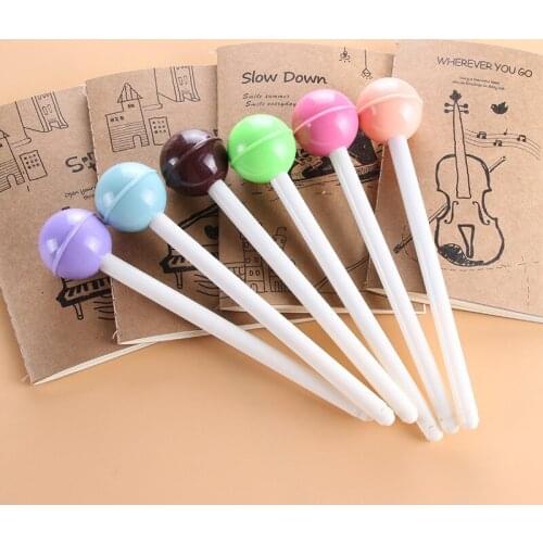 50PCS Creative Stationery Cute Lollipop Gel Pens Needle Pen Cute Stationary Supplies Office Accessories
