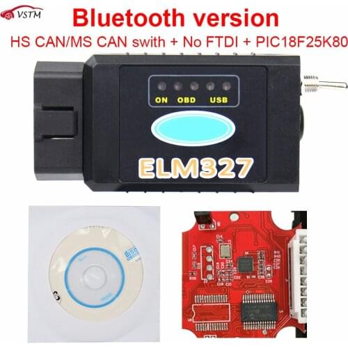 Hot Sale HS-CAN/MS-CAN ELM327 V1.5 PIC18F25K80 Chip support Bluetooth/WIFI ELM 327 For Ford FORScan OBD2 Car Diagnostic Scanner