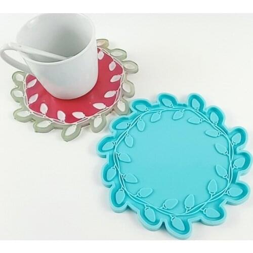 Lacework Coaster Epoxy Resin Mold Cup Mat Pad Silicone Mould DIY Crafts Decorations Ornaments Casting Tool