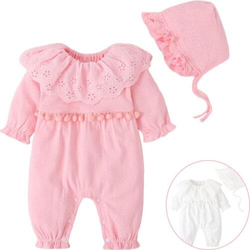 Baby Girl Newborn Baby Girl New Year Outfit White Pink Baby Onesies and Hats Toddler Girl Spring Clothes 2021