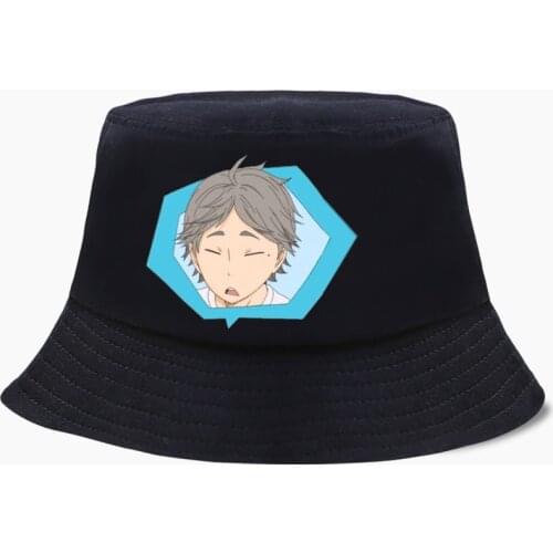Japanese Anime Haikyuu Bucket Hat Volleyball Club Date Tech High Shool Sunhat Hip Hop Summer Fisherman Panama Bob Hats Beach Cap