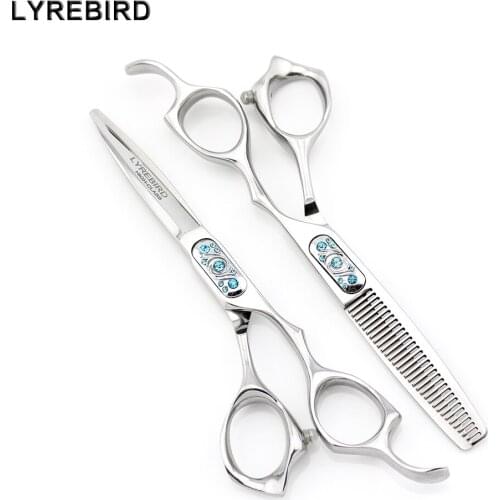 Barber hair scissors 6 INCH Hairdressing scissors Hair Cutting Scissors rectangle screw Lyrebird HIGH CLASS 5SETS/LOT NEW