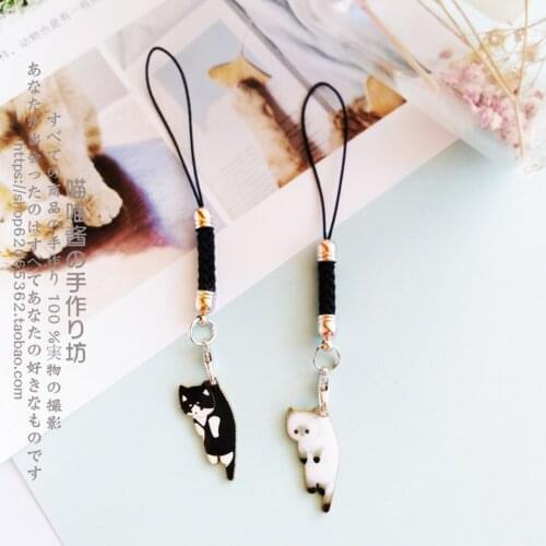 Cute Cat Girls Smart Phone Strap Lanyards for IPhone/Samsung/Xiaomi/Huawei Mobile Phone Strap Key Hang Rope Phone Charm Decor