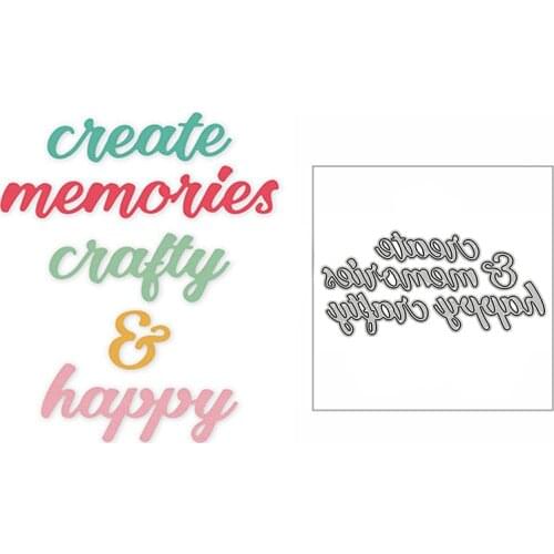New Create Happy Memories Words 2020 Metal Cutting Dies for DIY Scrapbooking and Card Making Decorative Embossing Mold No Stamps