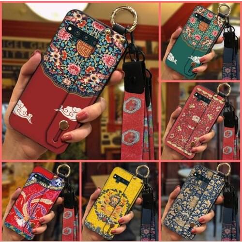 Phone Holder Silicone Phone Case For TCL 10 Pro Lanyard Chinese Style Durable Fashion Design