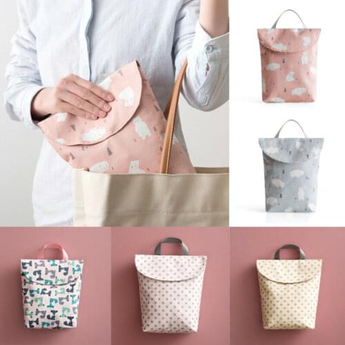 New Baby Nappy Storage Bag Portable Washable Cloth Reusable Waterproof Diaper Handbag Cartoon Printed Child Cloth Dry Bags