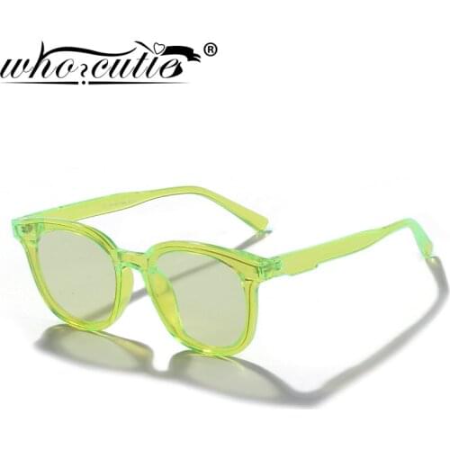 Vintage Oversized Round Sunglasses Women Men 2020 Brand Design Fluorescent Green Big Frame Fashion Cool Sun Glasses Shades S343