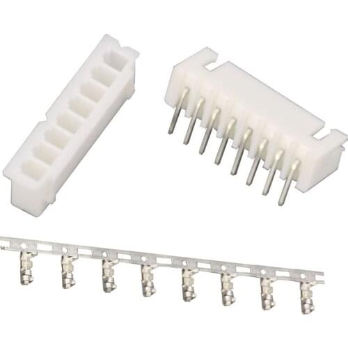 XH2.54-8P 8Pin Curved needle spacing 2.54mm connectors Male and Female Plug + terminals