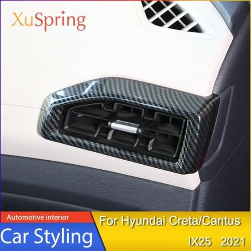 Fiber Pattern Protective Cover Dashboard Air Outlet Decoration Sequin Interior Modification For Hyundai Creta/Cantus IX25 2021