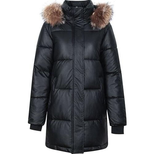 2021 Womens Winter New Woman Top Big Fur Collar Cotton Puffer Jacket Women Thick Warm Hoodies Long Coat Loose Large Size Parkas